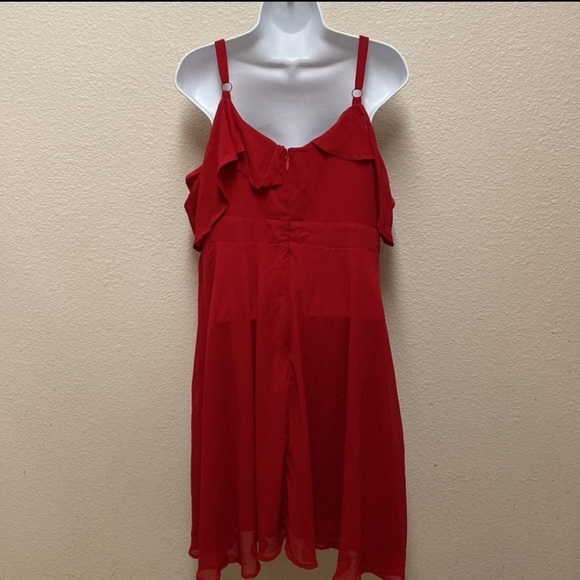 Torrid red chiffon dress - Picture 5 of 8